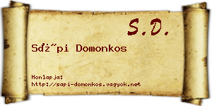 Sápi Domonkos névjegykártya